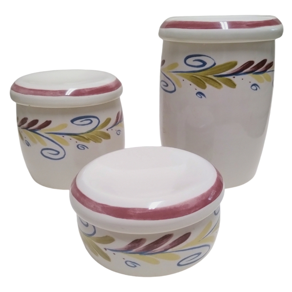 Vintage Kohler Artists Edition Canister set of 3 flowers and vines RARE